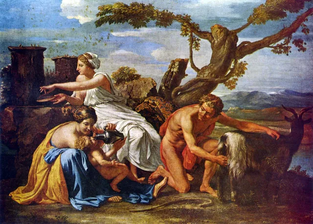 Jupiter enfant nourri par la chèvre Amalthée