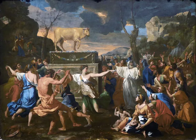 A Adoração do Bezerro de ouro, Nicolas Poussin