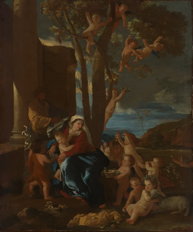 La Sagrada Familia con san Juan Bautista, Nicolas Poussin