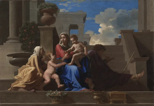 La Sainte Famille sur les marches, Nicolas Poussin
