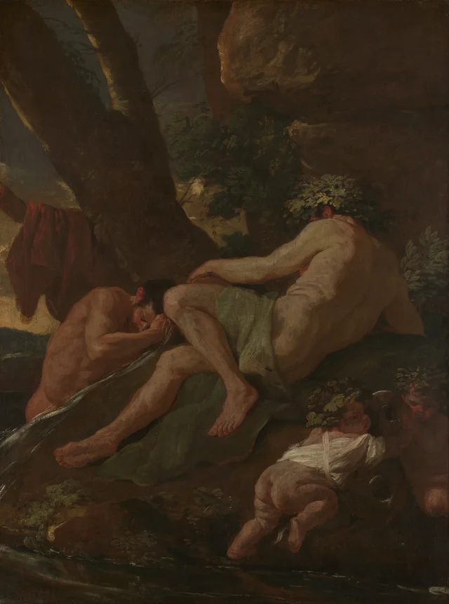 Midas lavándose en la fuente del Pactolo, Nicolas Poussin