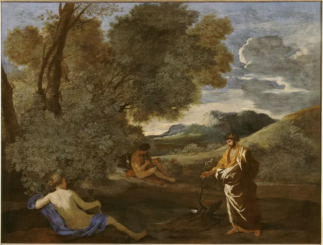Midas transformant en or le rameau d'une yeuse