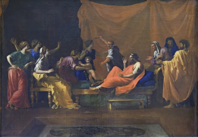 Moïse enfant foulant aux pieds la couronne de Pharaon
