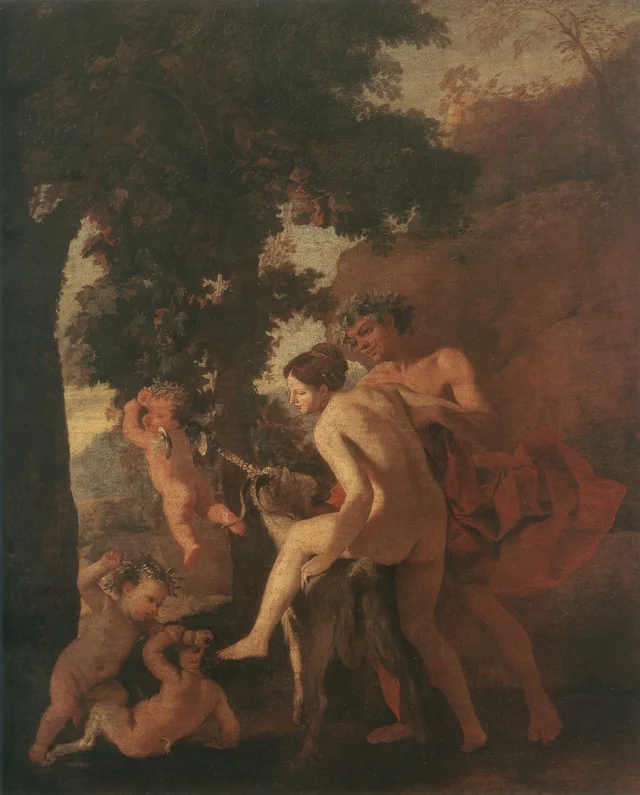 Nymphe chevauchant un bouc, Nicolas Poussin