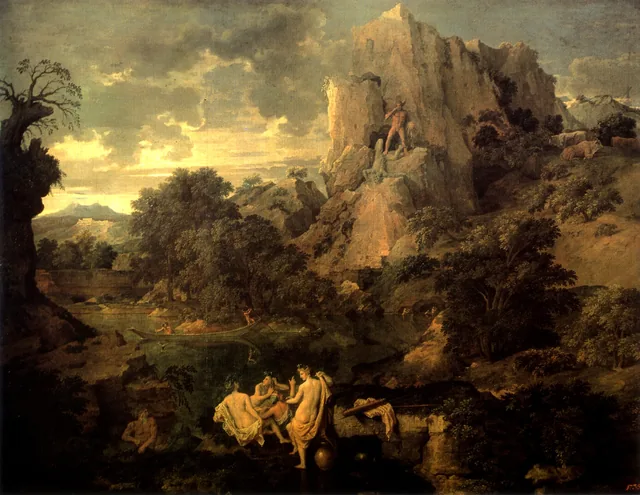 Paisagem com Hércules e Caco, Nicolas Poussin