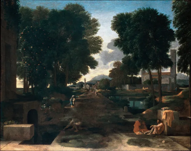 Paysage avec un voyageur au repos