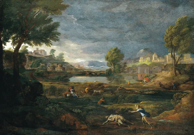 Landscape during a Thunderstorm with Pyramus and Thisbe
