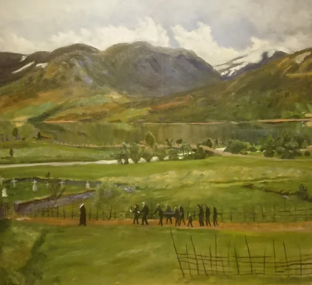Jour d'enterrement à Jølster