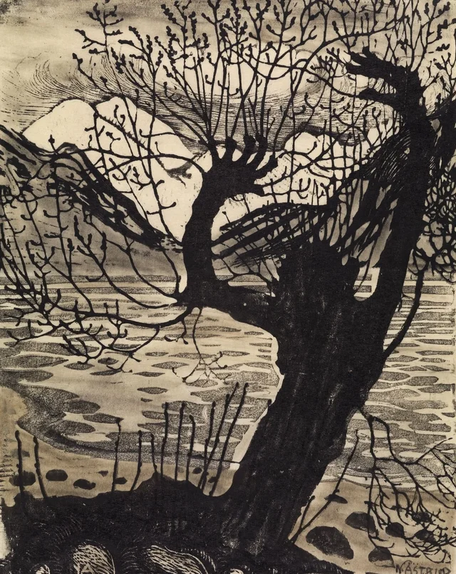 Nuit de printemps et saule marsault, Nikolai Astrup