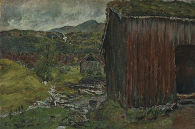 Pluie d'automne dans la vallée de montagne