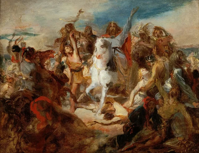 Clovis at the Battle of Tolbiac, Octave Tassaert