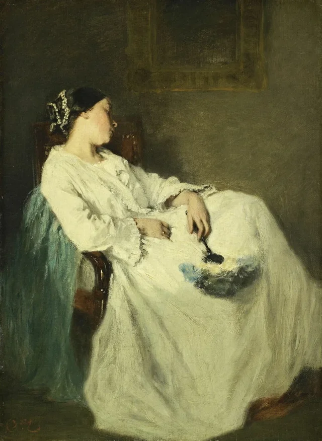 Seated Woman, Asleep, Octave Tassaert
