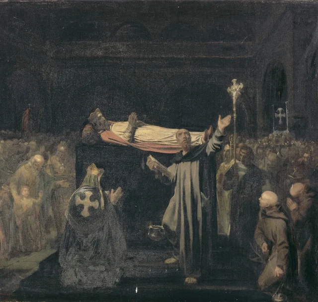 Funeral de Dagoberto em Saint-Denis, janeiro de 638, Octave Tassaert