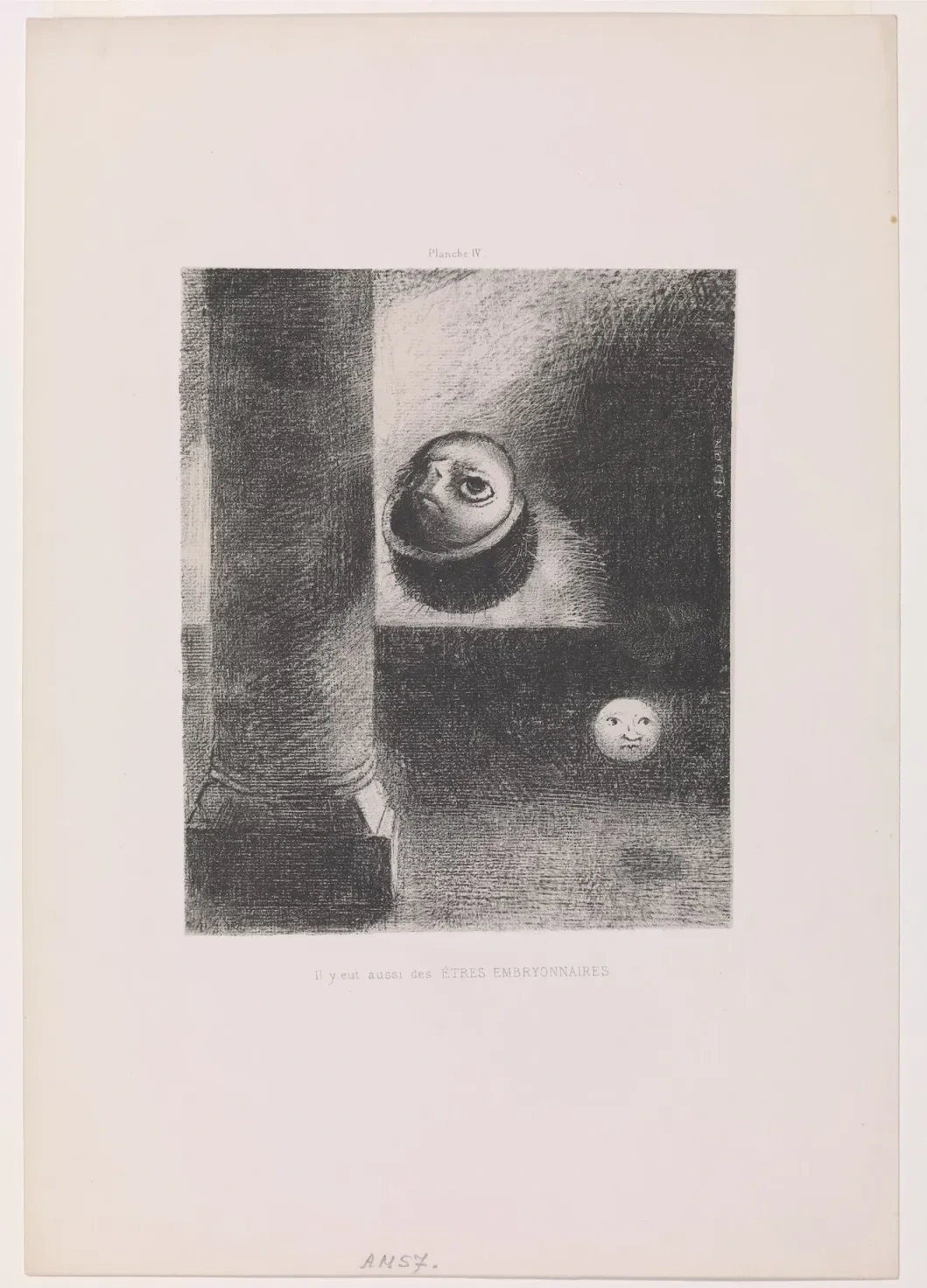 There Were Also Embryonic Beings, from Homage to Goya, Odilon Redon