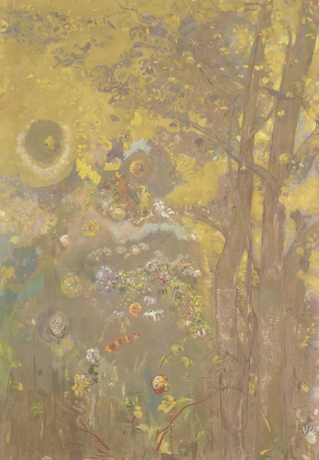 Arbre sur un fond jaune