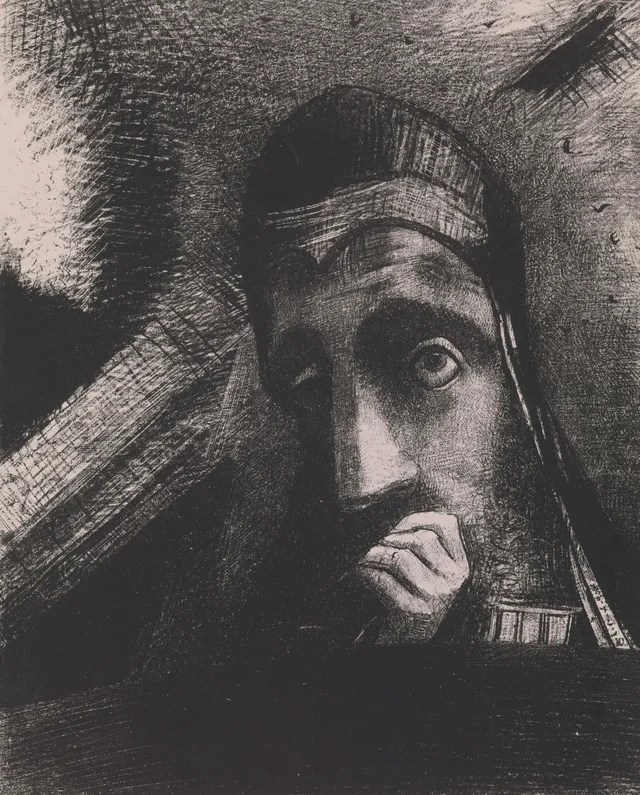 En mi sueño, vi en el cielo un rostro de misterio, Odilon Redon
