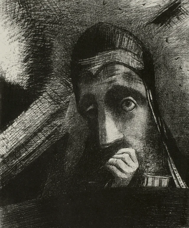 Dans mon rêve, je vis au ciel un visage de mystère, planche 1 d'Hommage à Goya, Odilon Redon
