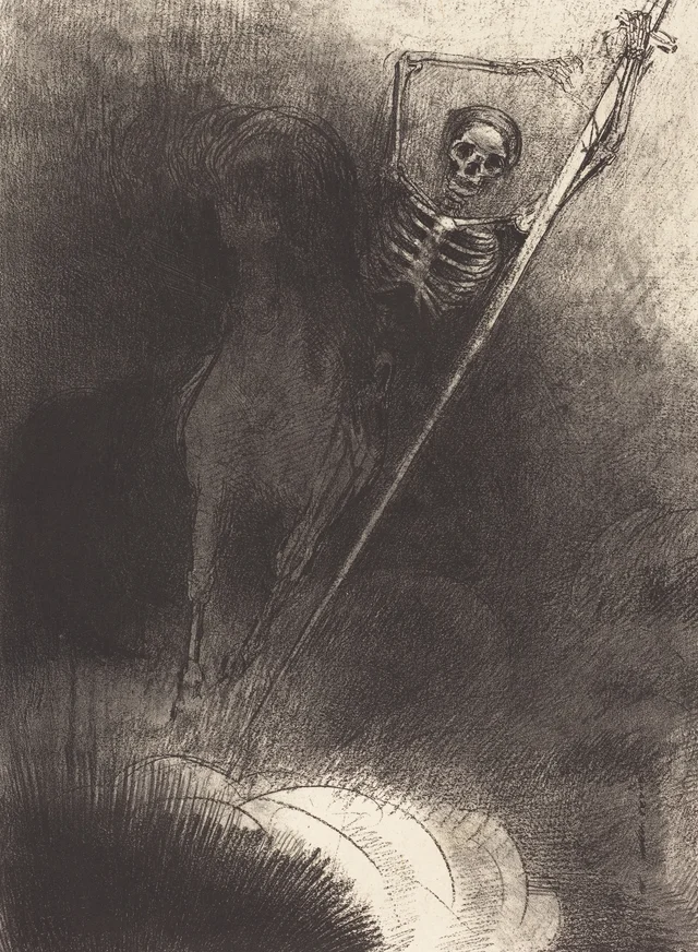 Y el que estaba montado sobre él se llamaba la Muerte, Odilon Redon