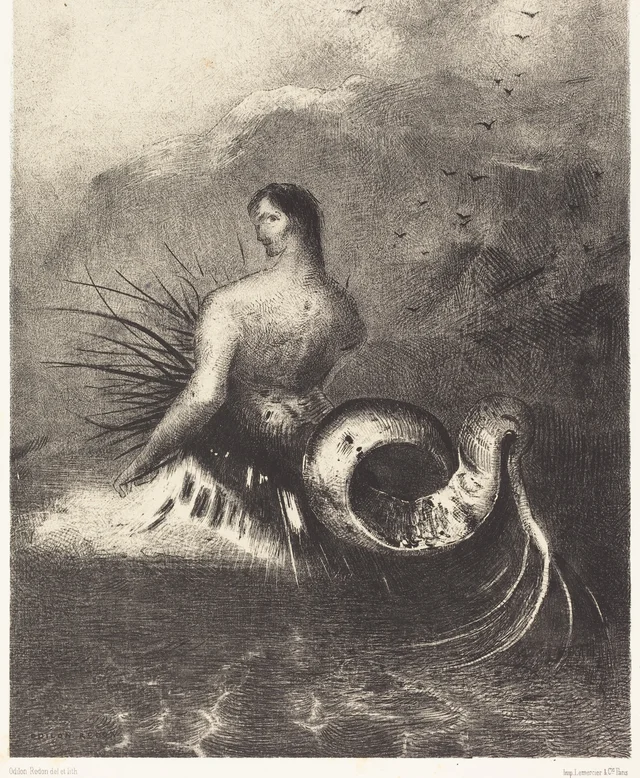 The Siren, clothed in barbs, emerged from the waves