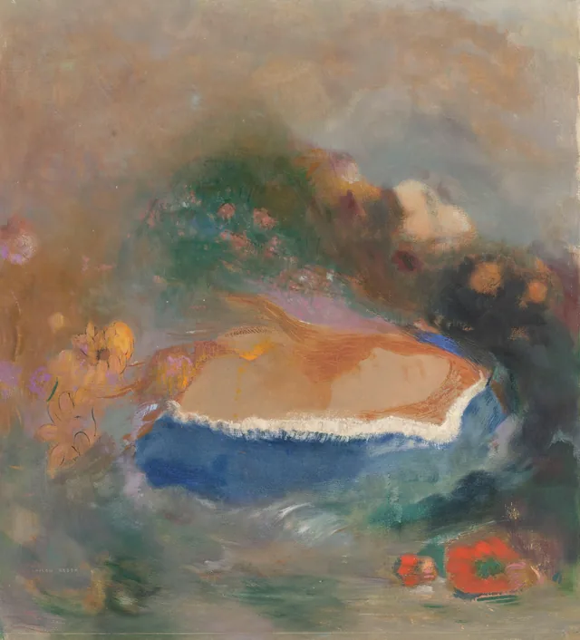 Ophélie à la guimpe bleue dans l'eau