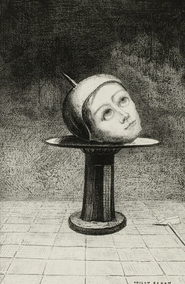 Sobre la copa, lámina 10 de En el sueño, Odilon Redon