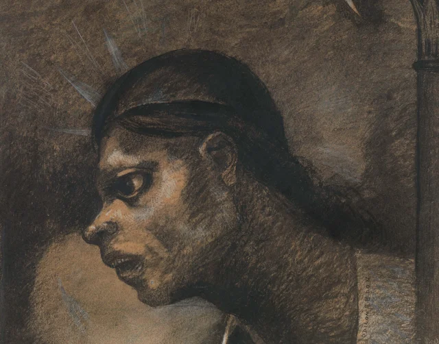 Un hombre del pueblo, dibujo para una ilustración de El Jurado de Edmond Picard, Odilon Redon