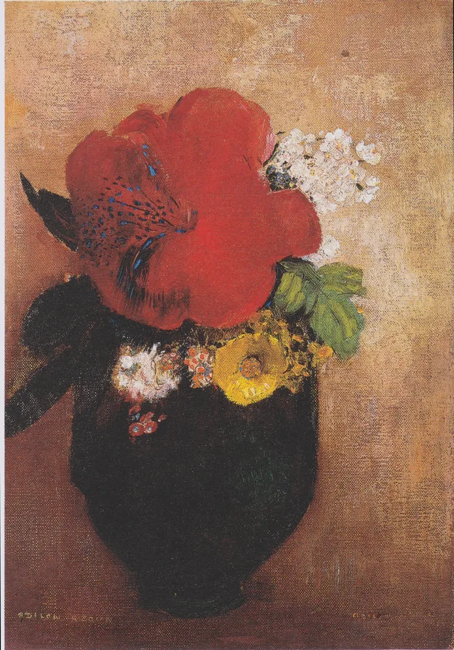Vase de fleurs : le pavot rouge