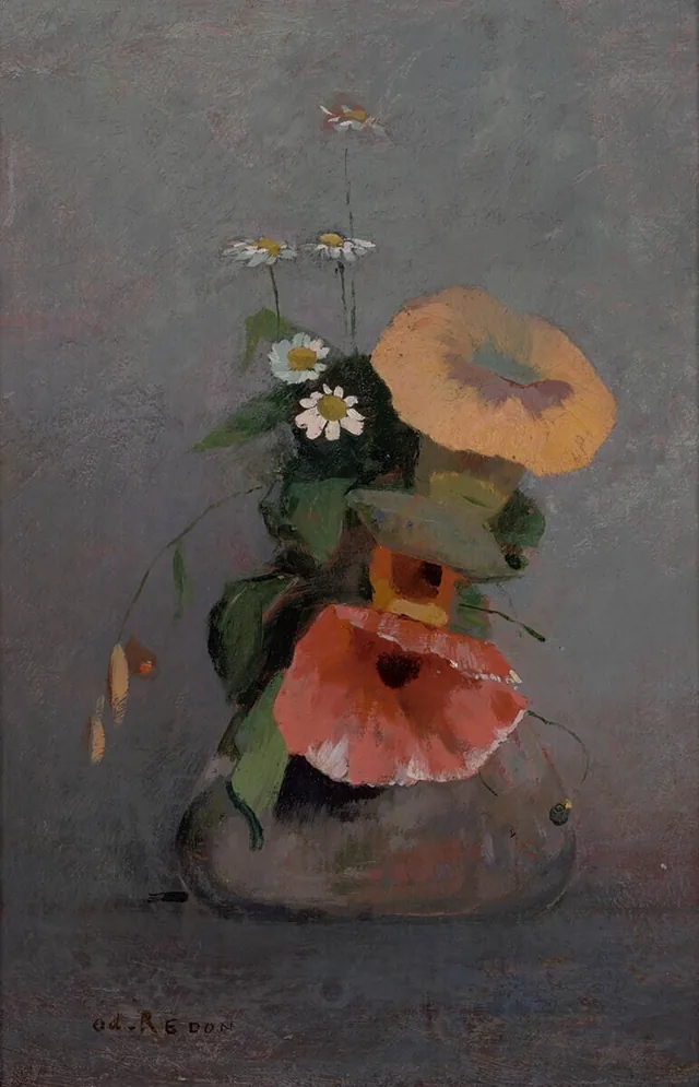 Vase de liserons et de camomille
