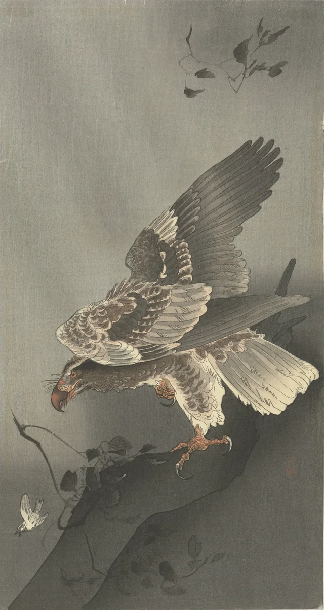Águila al acecho de su presa, Ohara Koson