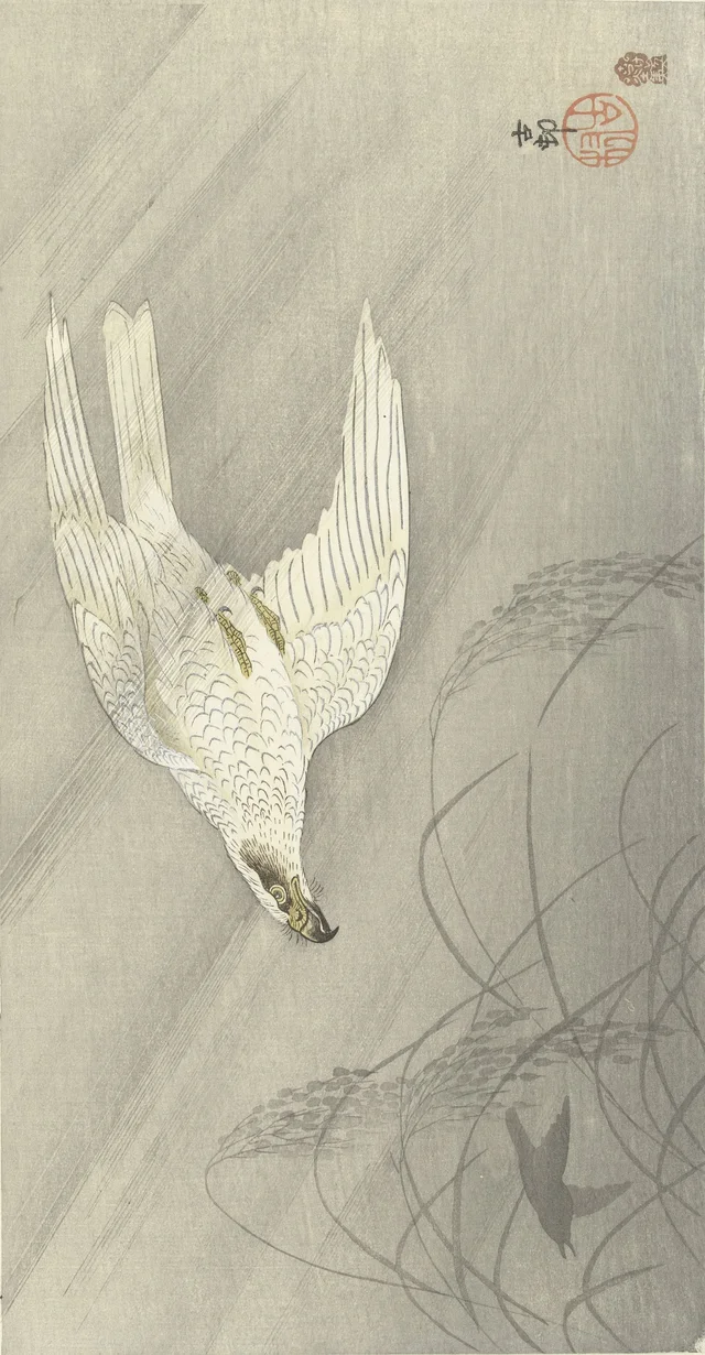 Azor cazando, Ohara Koson