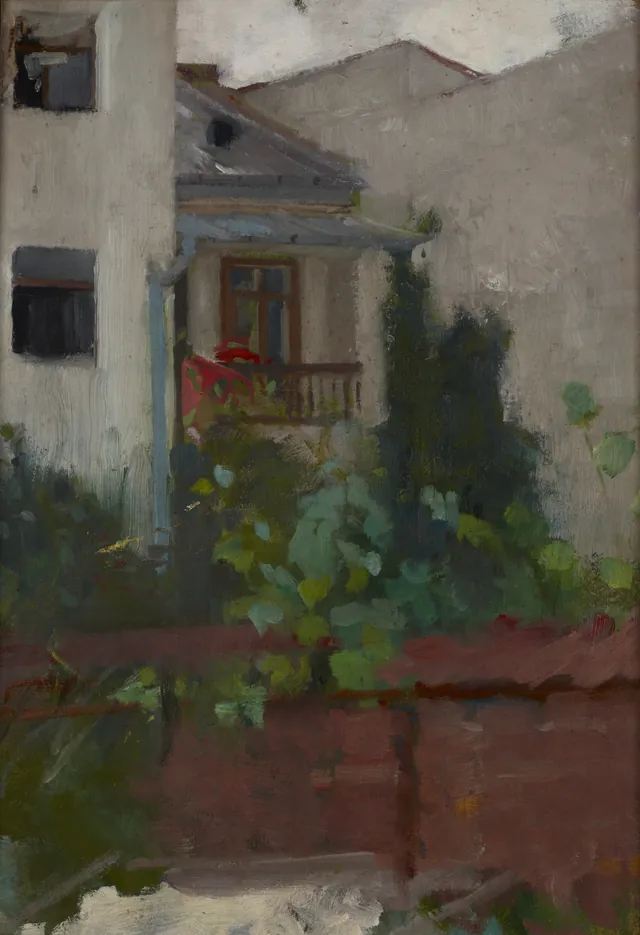 Architectural Landscape, View of a Courtyard (double-sided painting)