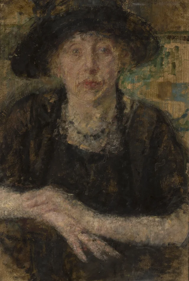 Retrato de una dama con sombrero negro
