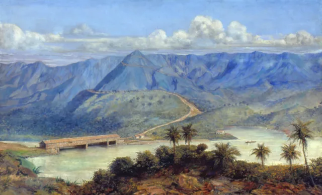 A Ponte coberta de Cubatão, 1850, Oscar Pereira da Silva