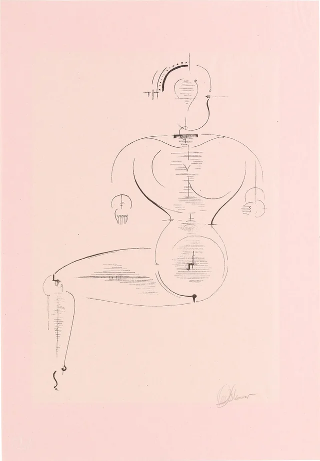 Figure H 2 (Seated) (Plate 11 from Bauhaus Prints, First Portfolio), Oskar Schlemmer