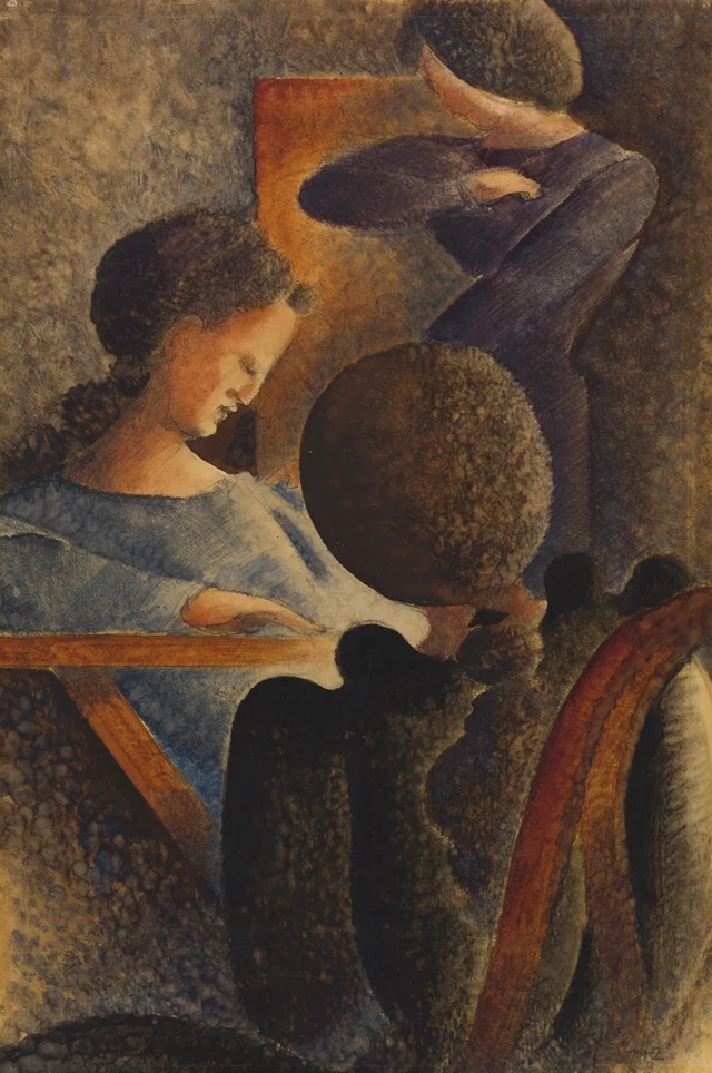 Groupe assis, Oskar Schlemmer