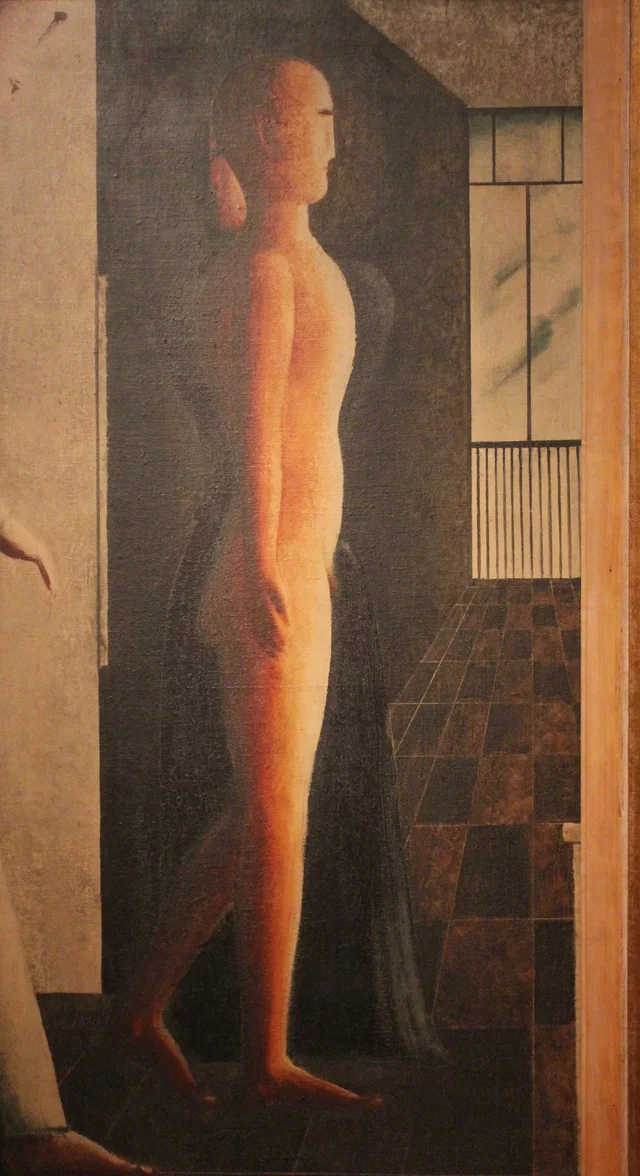 Nu, femme et personnage qui arrive (verso : étude de nu), Oskar Schlemmer