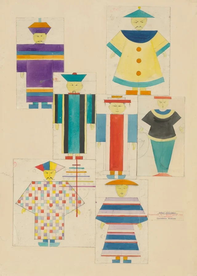 Seven Costume Designs for Igor Stravinsky's The Nightingale, Oskar Schlemmer