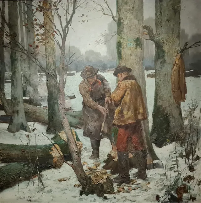 Woodcutters, Oton Iveković