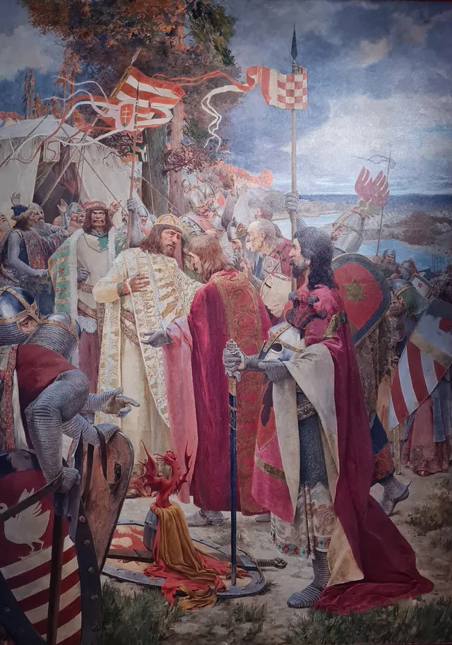 The Kiss of Peace of the Croatian Nobles to King Koloman, Oton Iveković