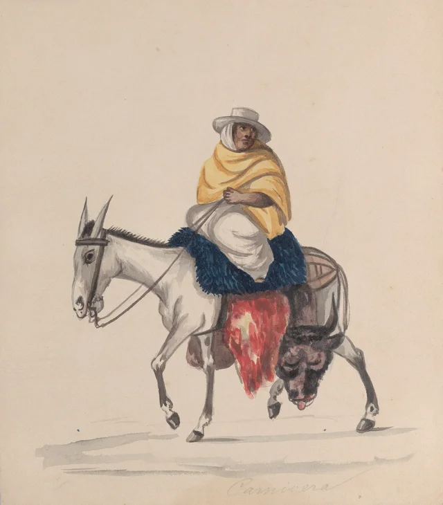 Um açougueiro num burro, Pancho Fierro