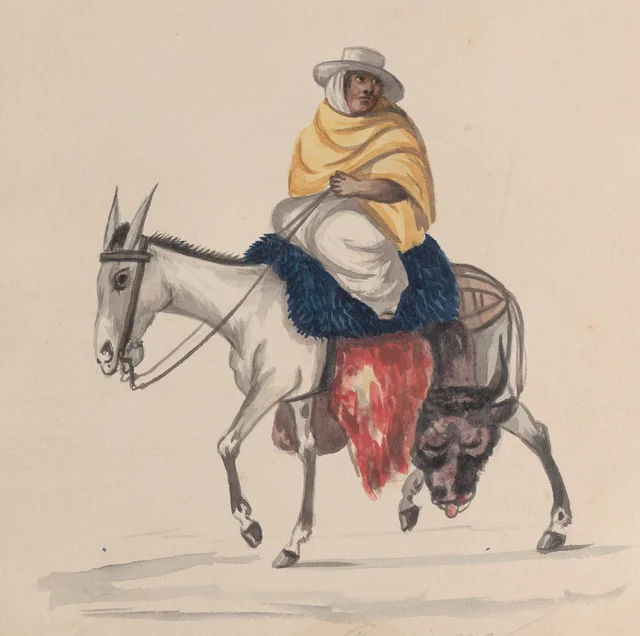 Un boucher sur un âne, Pancho Fierro