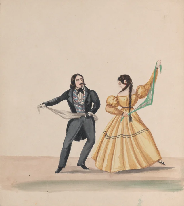 Um homem e uma mulher dançando, Pancho Fierro