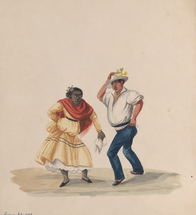 Um homem e uma mulher dançando, Pancho Fierro