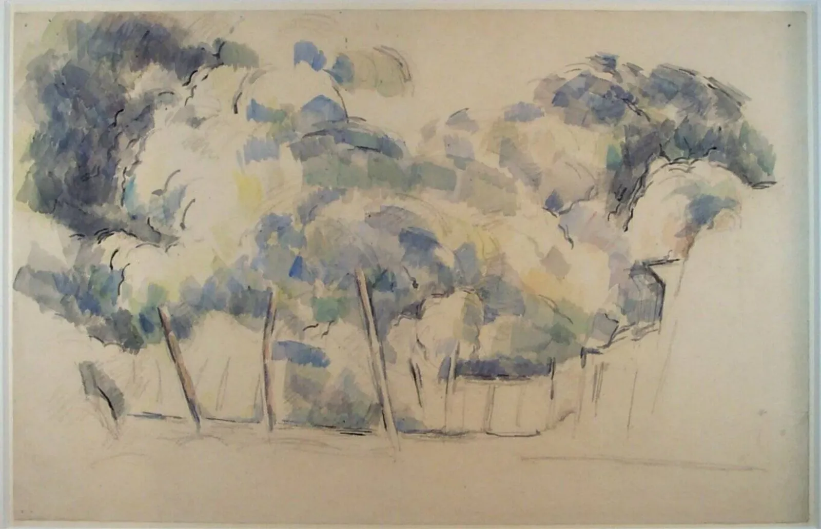 Arbres et bâtiments, Paul Cézanne