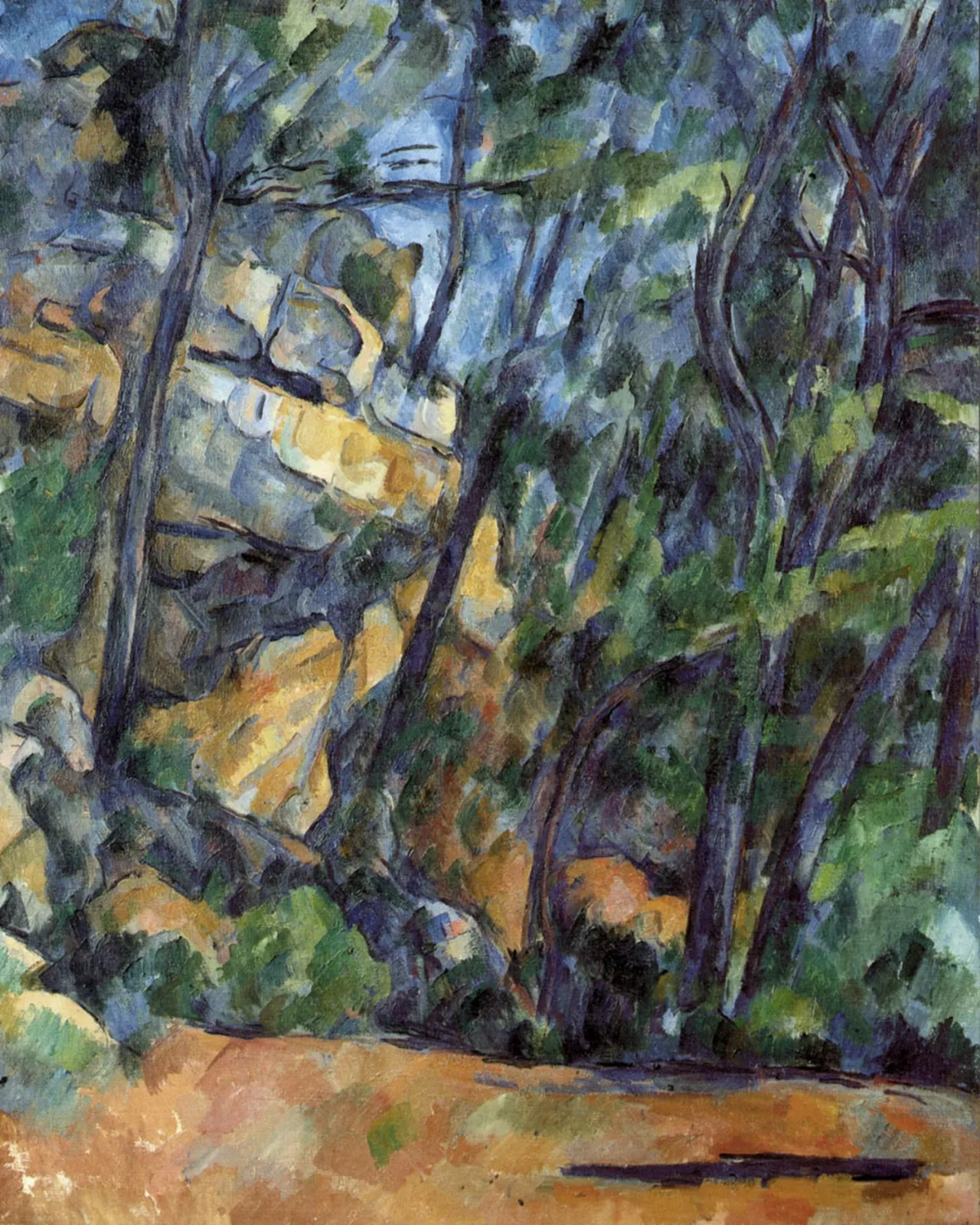 Arbres et rochers dans le parc du Château Noir, Paul Cézanne