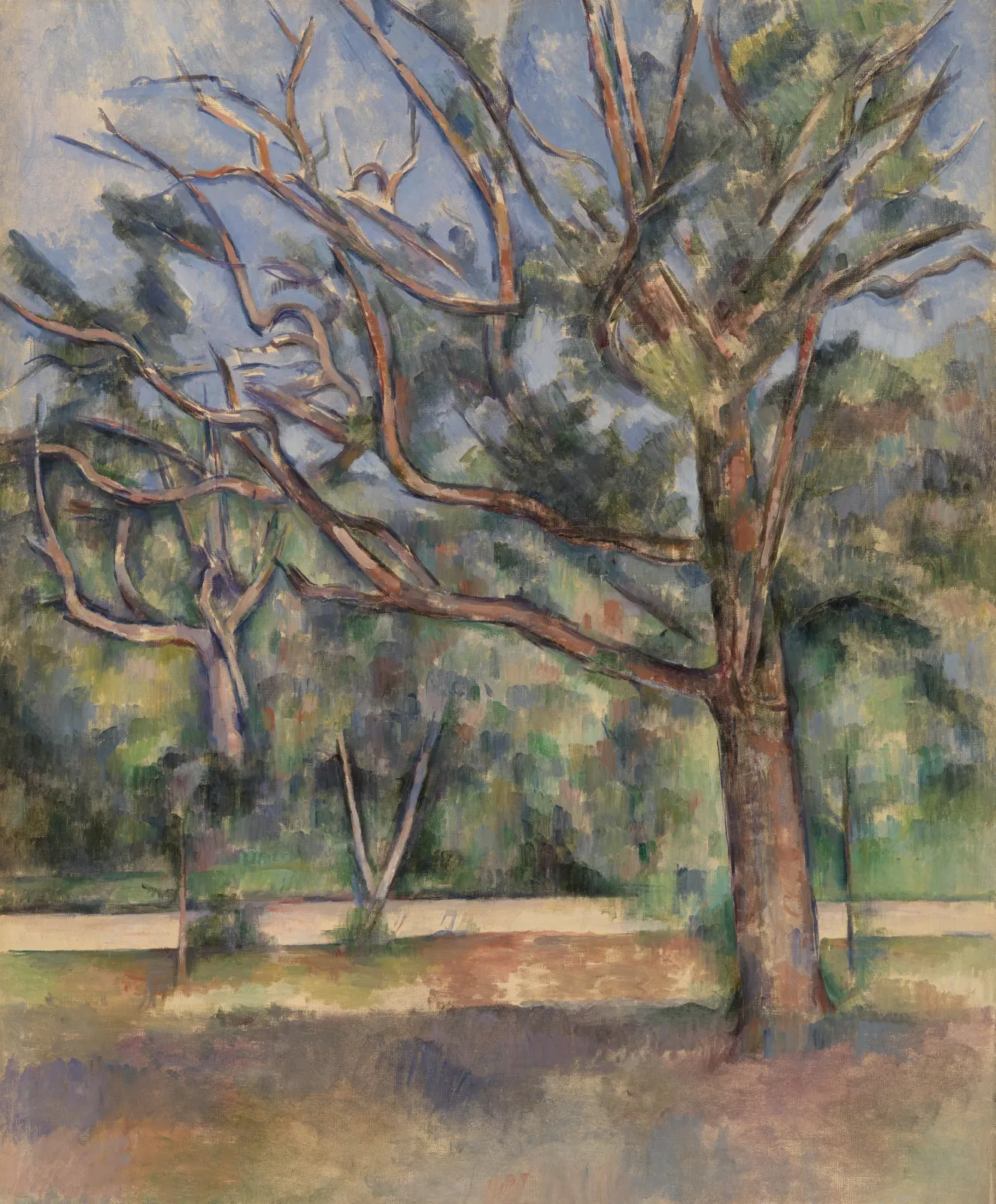 Arbres et route, Paul Cézanne