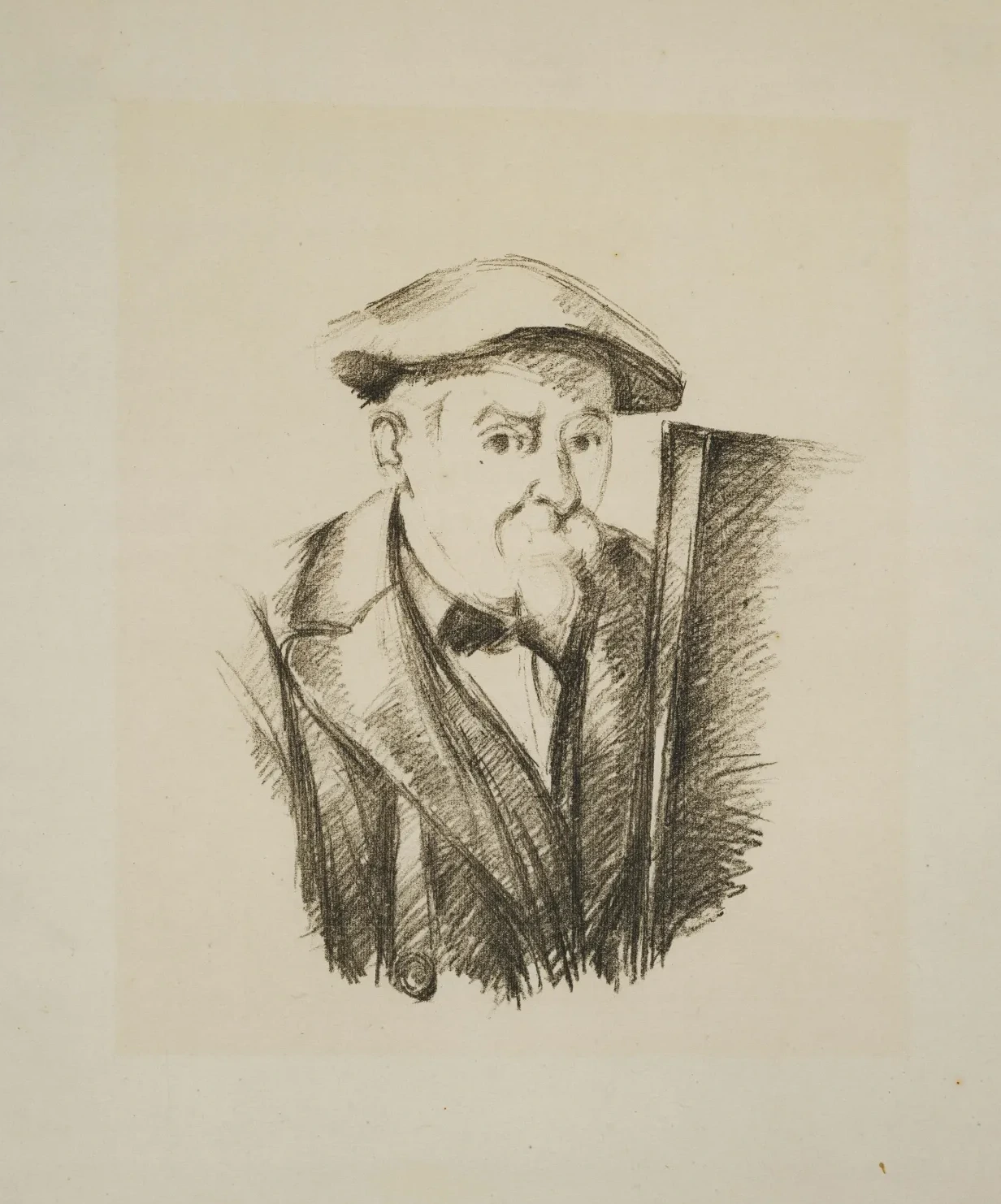 Autoportrait de Cézanne, en litho, Paul Cézanne