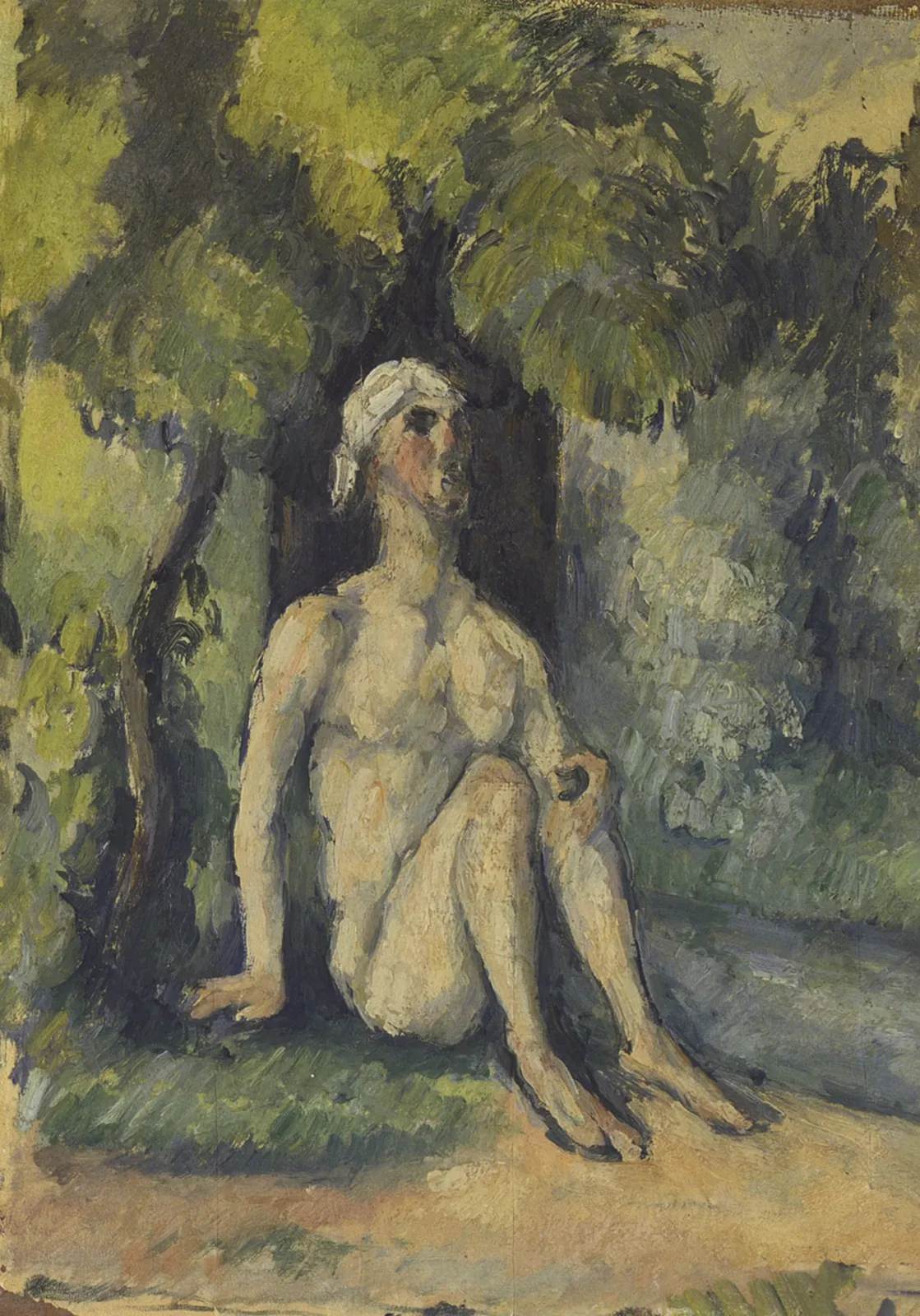 Baigneur assis au bord de l'eau, Paul Cézanne