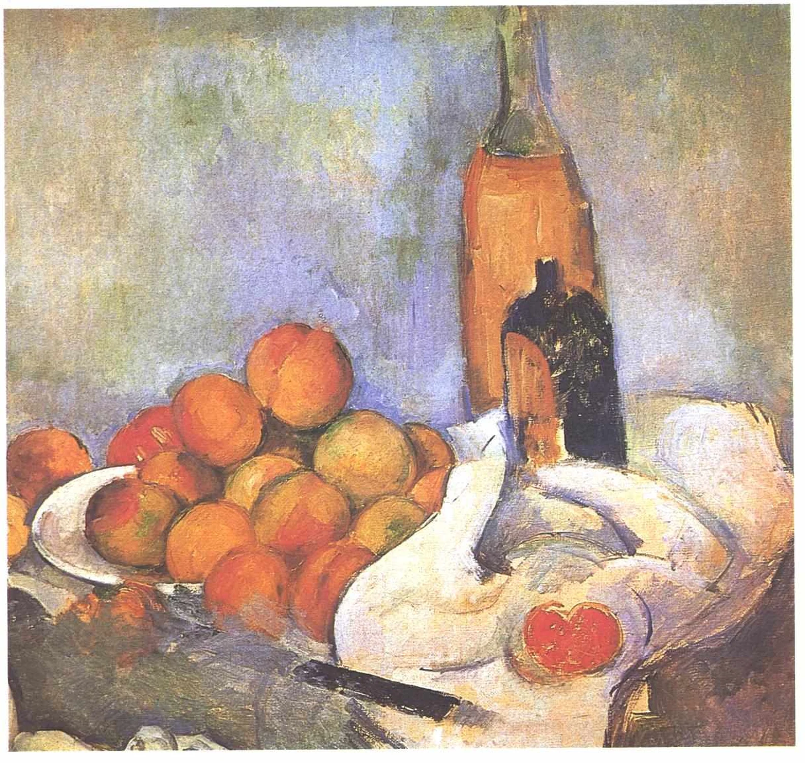Bouteilles et Pêches, Paul Cézanne