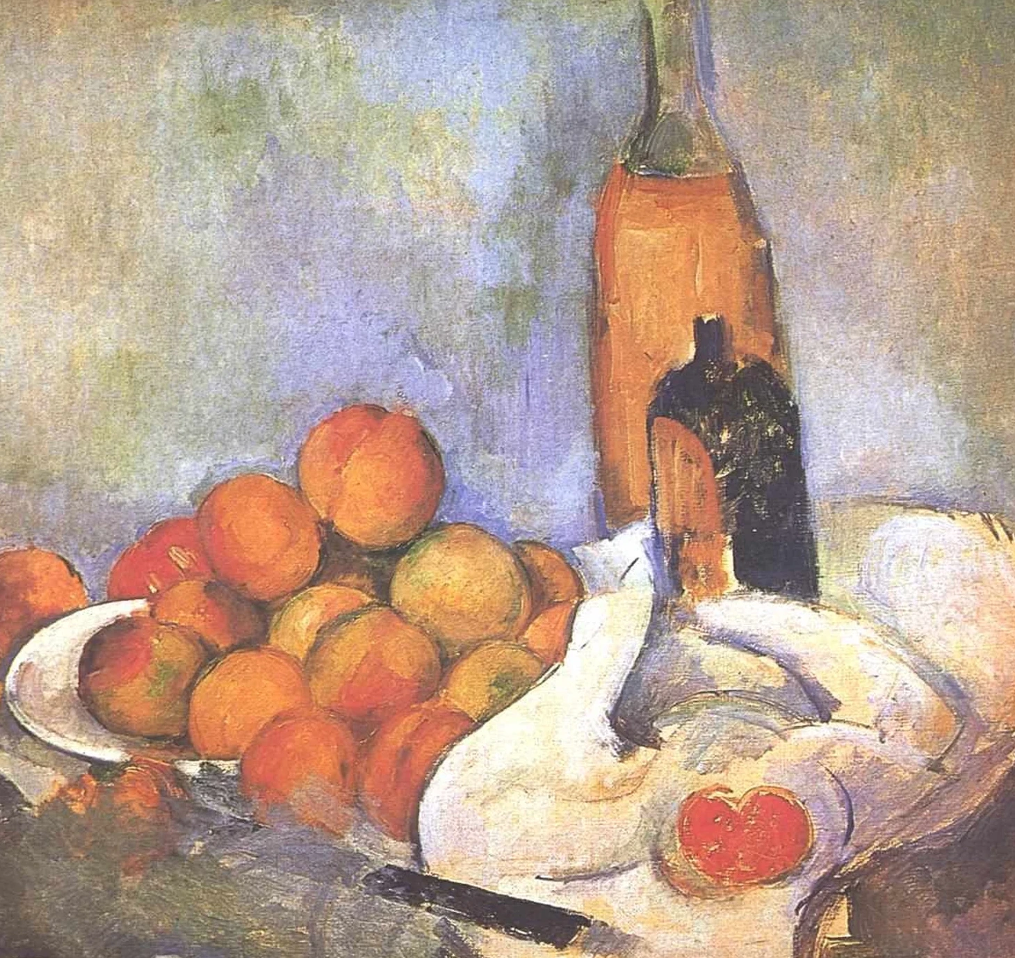 Bouteilles et Pêches, Paul Cézanne